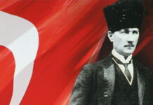 Atatürk with Turkish flag