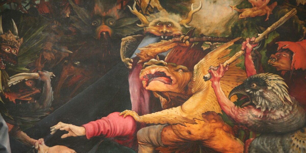 Painting art mural demon antonin sacre grunewald mythology