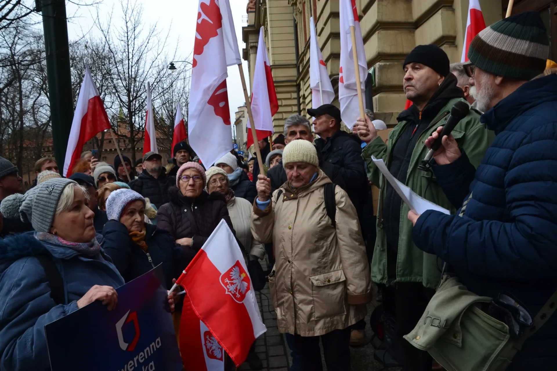 Manifestacja w obronie wolnych mediów, Kraków, 21 grudnia 2023 r.