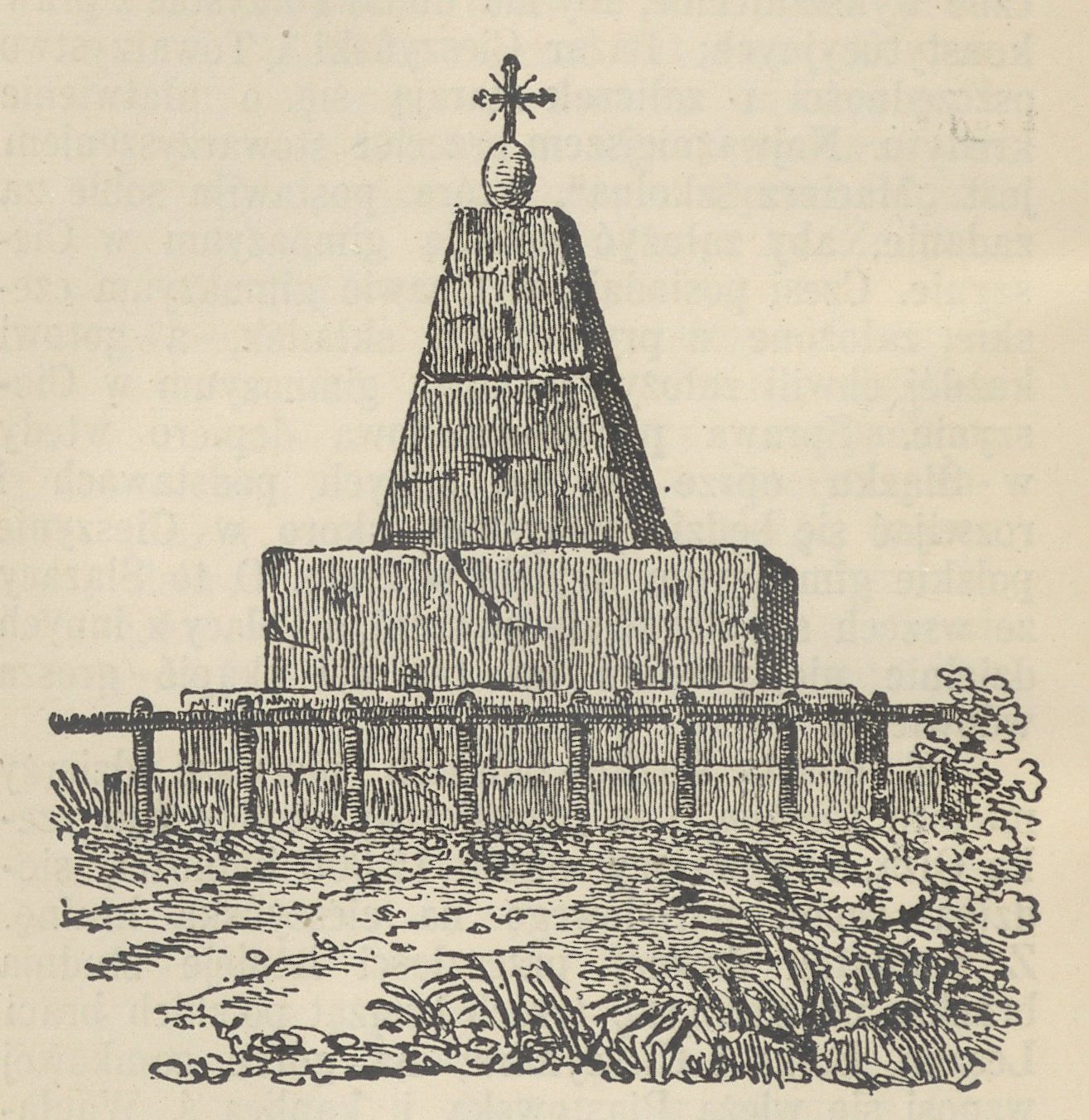 Pomnik w Hodowie na rycinie z 1894 r.